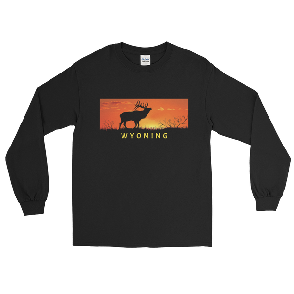 Wyoming Elk Sunset - Men's/Unisex Long Sleeve